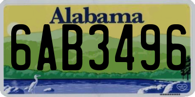AL license plate 6AB3496