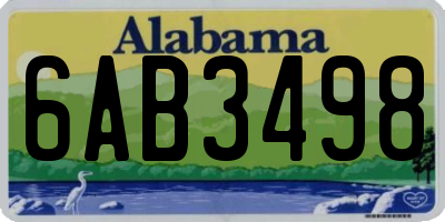 AL license plate 6AB3498