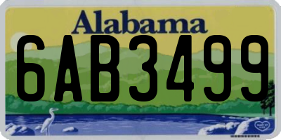 AL license plate 6AB3499