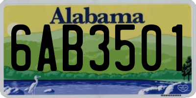 AL license plate 6AB3501