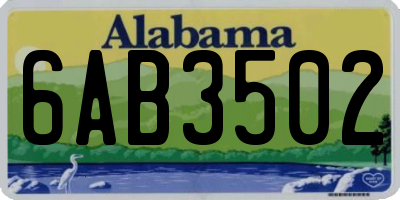 AL license plate 6AB3502