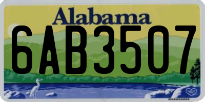 AL license plate 6AB3507