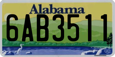 AL license plate 6AB3511