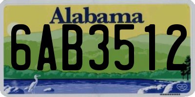 AL license plate 6AB3512