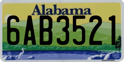 AL license plate 6AB3521