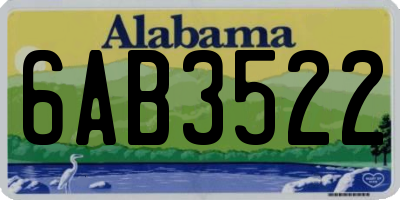 AL license plate 6AB3522