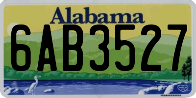 AL license plate 6AB3527