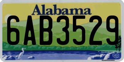 AL license plate 6AB3529