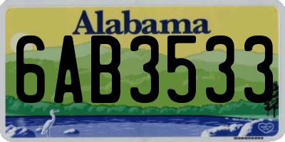 AL license plate 6AB3533