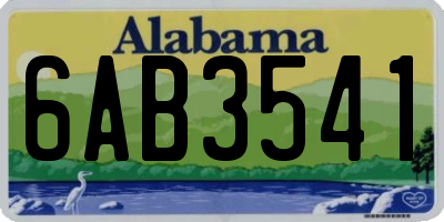 AL license plate 6AB3541