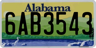 AL license plate 6AB3543