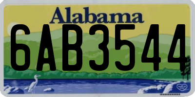 AL license plate 6AB3544