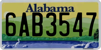 AL license plate 6AB3547