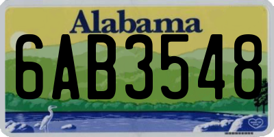 AL license plate 6AB3548