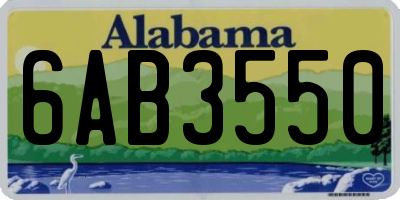 AL license plate 6AB3550