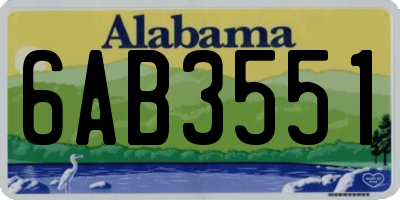 AL license plate 6AB3551