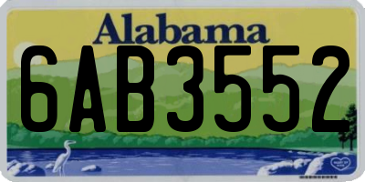 AL license plate 6AB3552