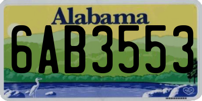 AL license plate 6AB3553
