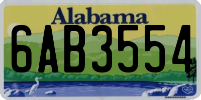 AL license plate 6AB3554