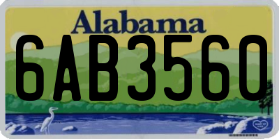 AL license plate 6AB3560