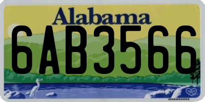 AL license plate 6AB3566