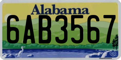 AL license plate 6AB3567