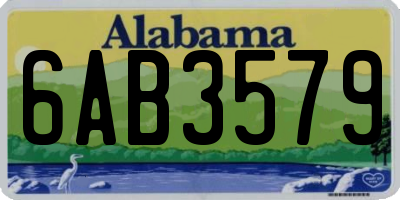 AL license plate 6AB3579