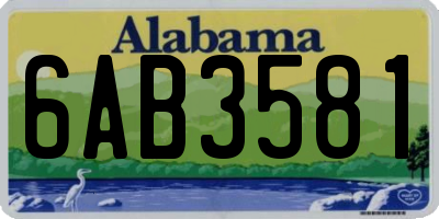 AL license plate 6AB3581