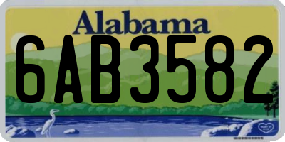 AL license plate 6AB3582