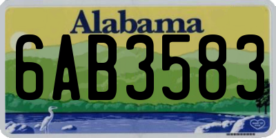 AL license plate 6AB3583