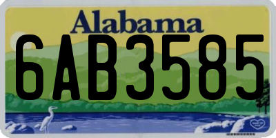AL license plate 6AB3585