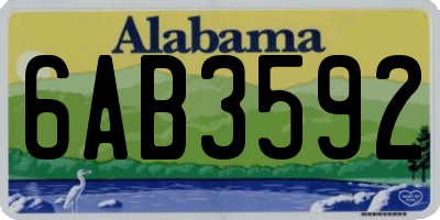AL license plate 6AB3592