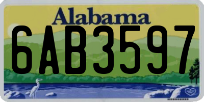 AL license plate 6AB3597