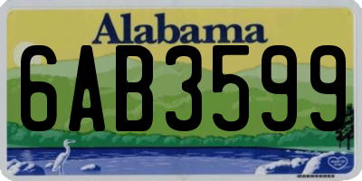 AL license plate 6AB3599