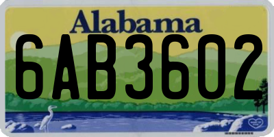 AL license plate 6AB3602