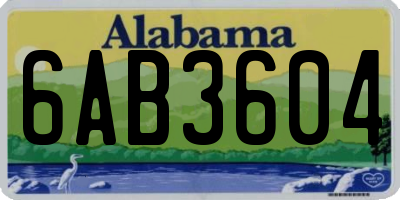 AL license plate 6AB3604