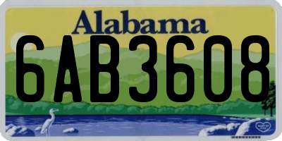 AL license plate 6AB3608