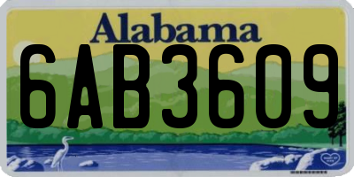 AL license plate 6AB3609