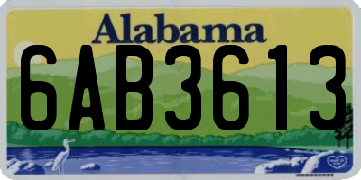 AL license plate 6AB3613