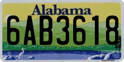 AL license plate 6AB3618