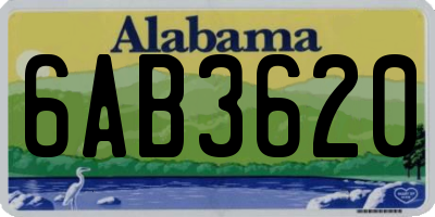 AL license plate 6AB3620