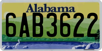 AL license plate 6AB3622