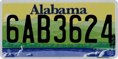 AL license plate 6AB3624