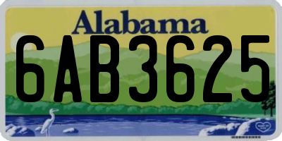 AL license plate 6AB3625