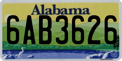 AL license plate 6AB3626