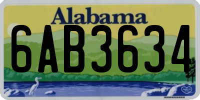 AL license plate 6AB3634