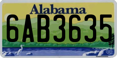 AL license plate 6AB3635