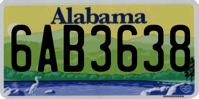 AL license plate 6AB3638
