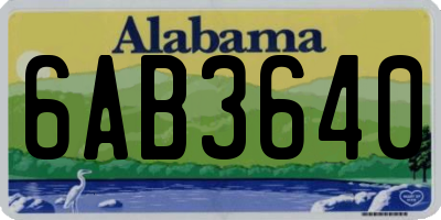 AL license plate 6AB3640