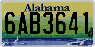 AL license plate 6AB3641